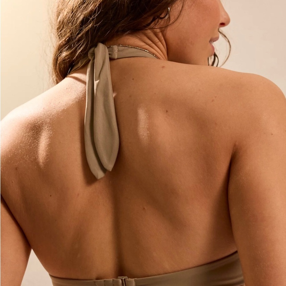 Aerie NWT Taupe Halter Bikini Set with Ring Detail - Picture 3 of 7